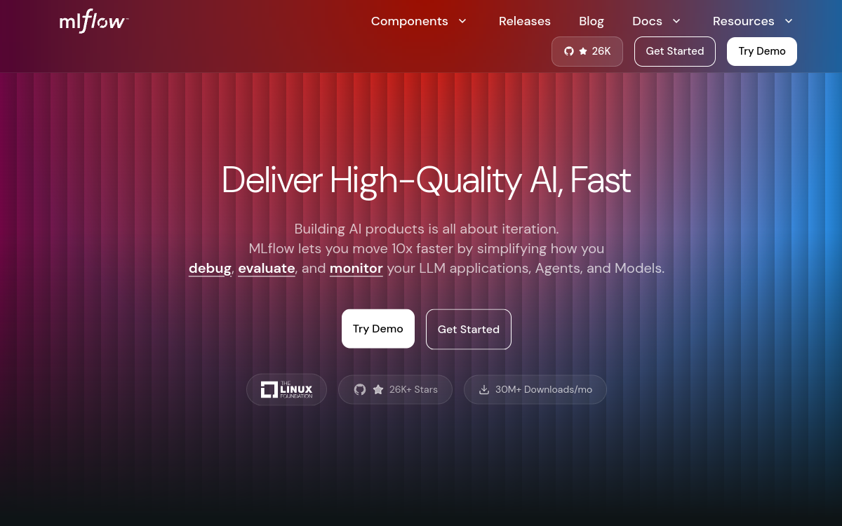 MLflow website preview