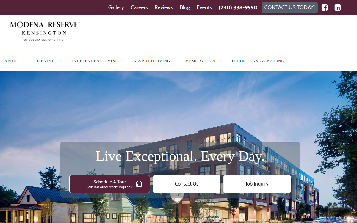 Modena Reserve at Kensington website screenshot
