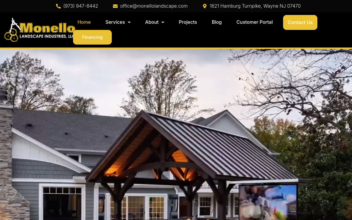 Monello Landscape Industries website screenshot