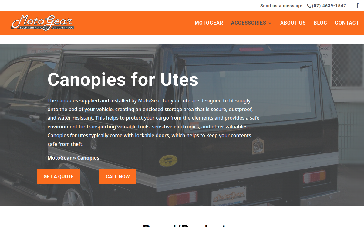 MotoGear website screenshot