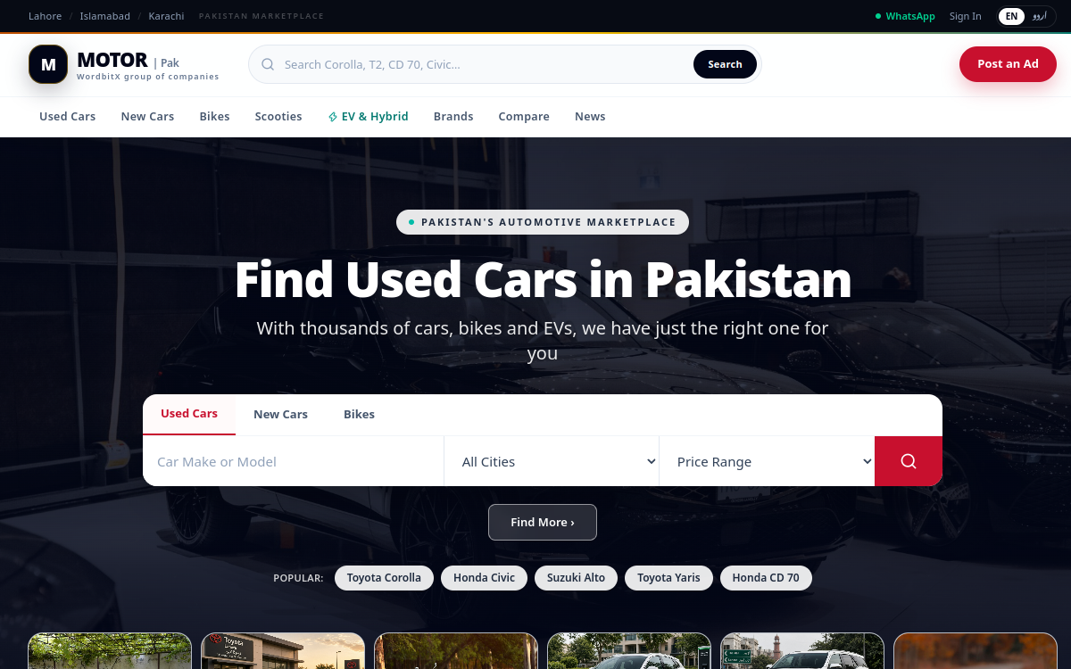 Motor / Automotive — WordbitX live demo website screenshot