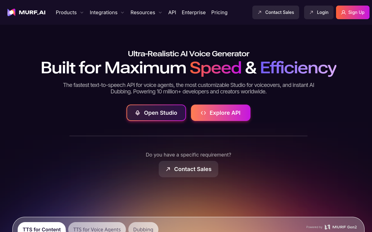 Murf AI website preview