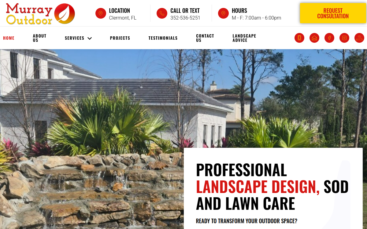 Murray Outdoor website screenshot