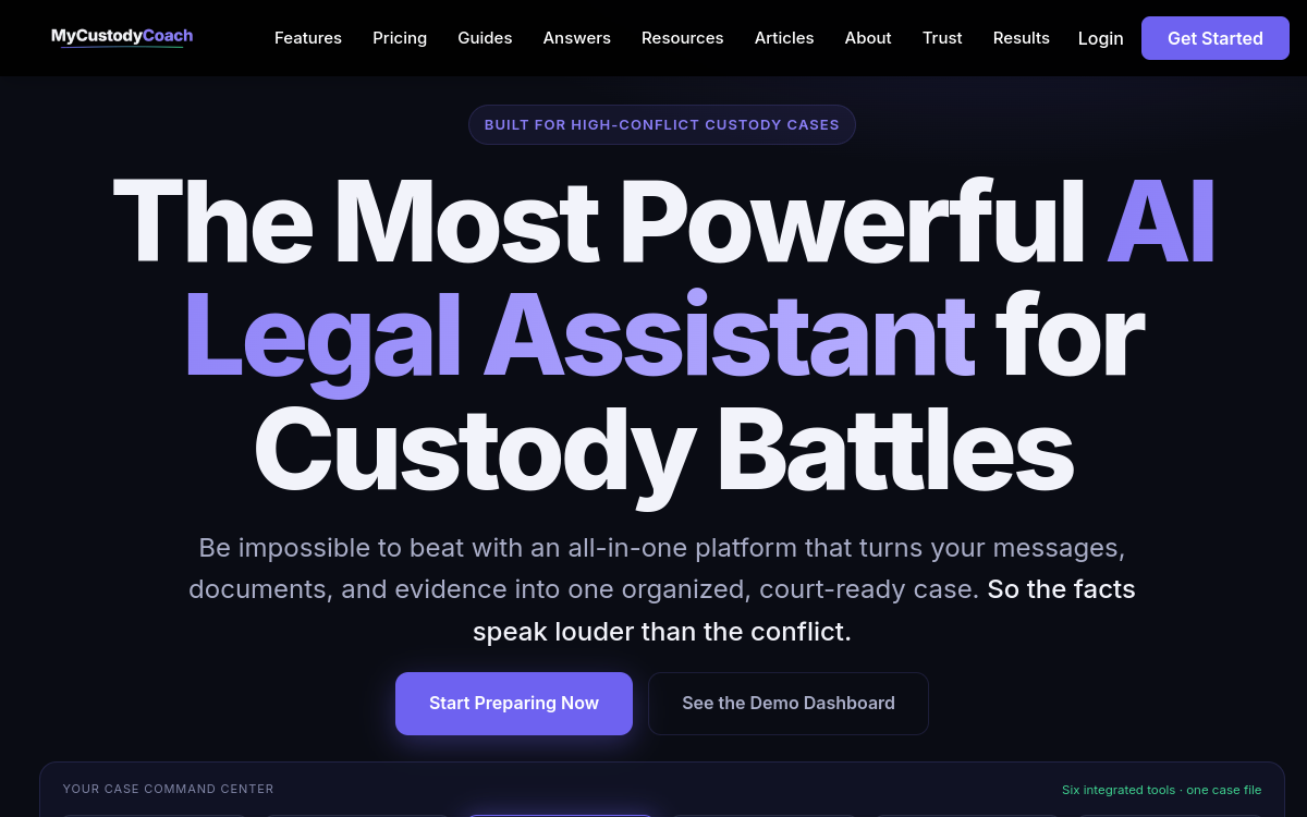 Screenshot of MyCustodyCoach