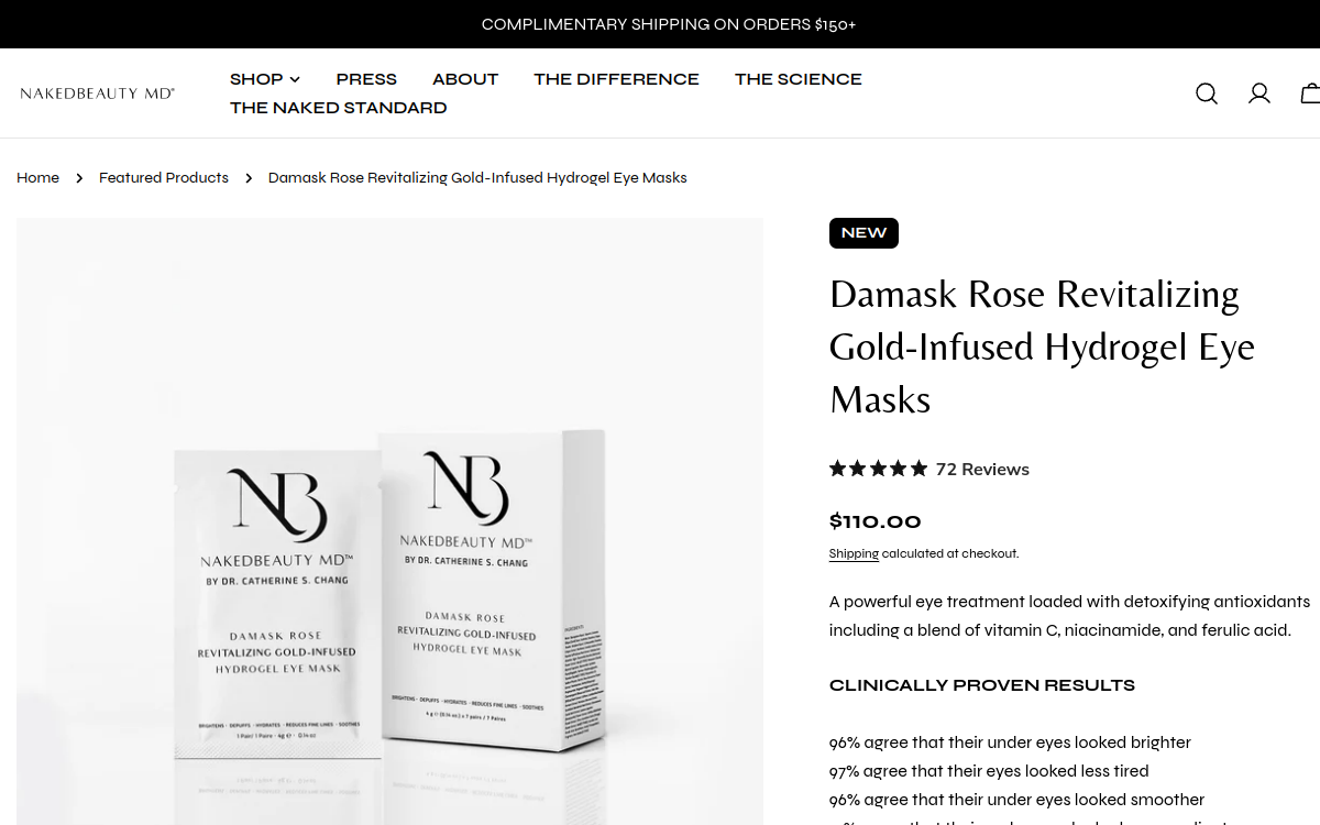 NakedBeauty MD website screenshot