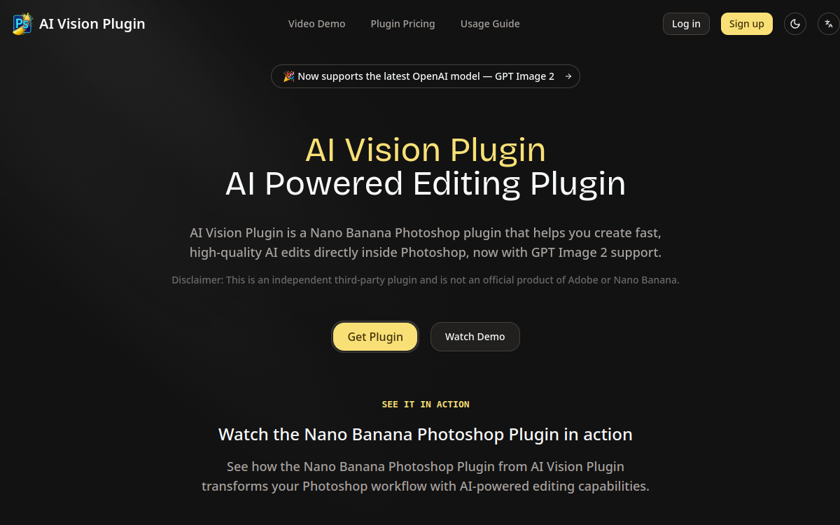 Screenshot di Nano Banana Photoshop Plugin