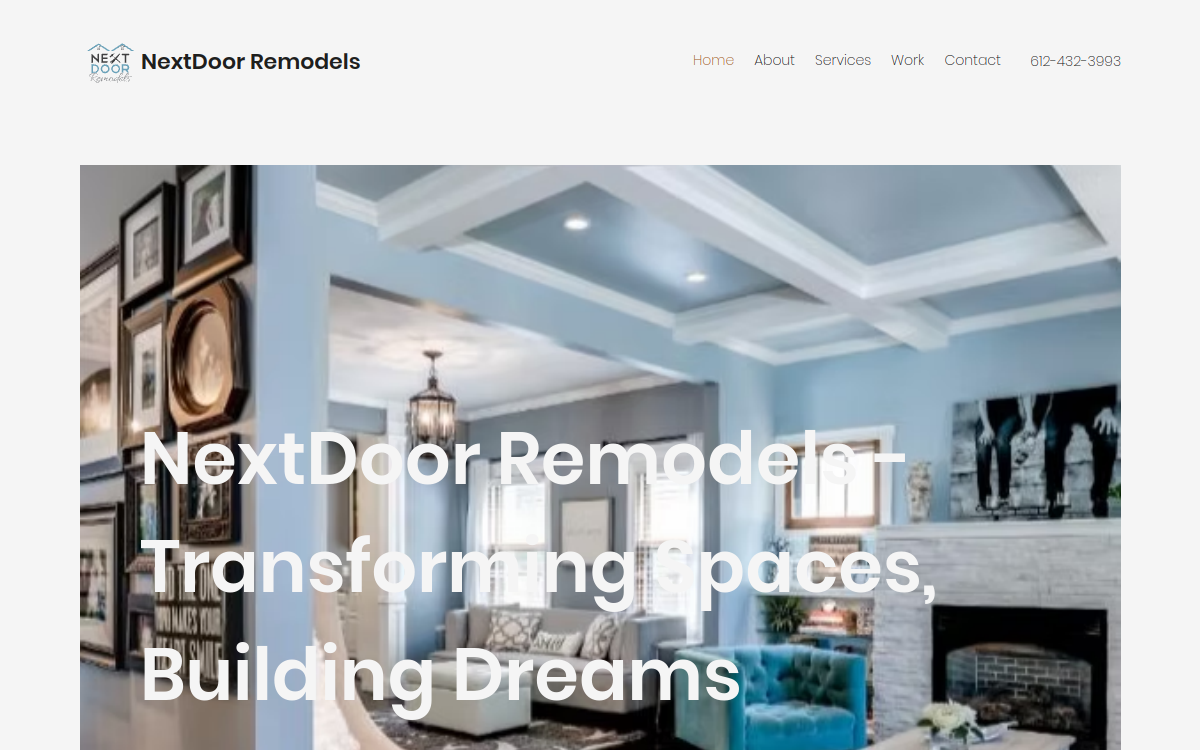 NextDoor Remodels website screenshot