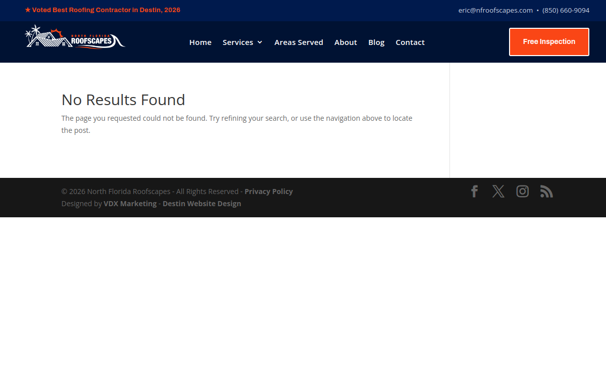 North Florida Roofscapes website screenshot
