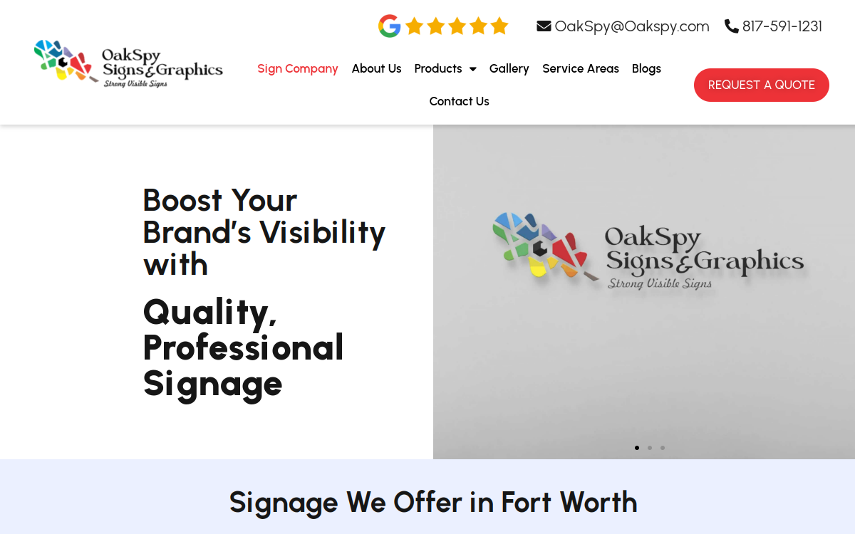 OakSpy Signs & Graphics website screenshot