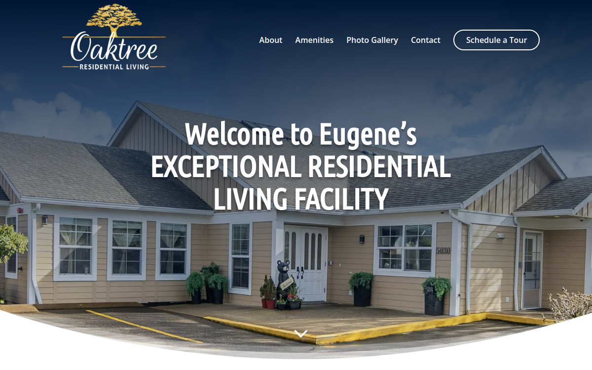 Oaktree Residential Living website screenshot