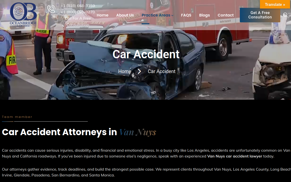 Oceanbridge Law website screenshot