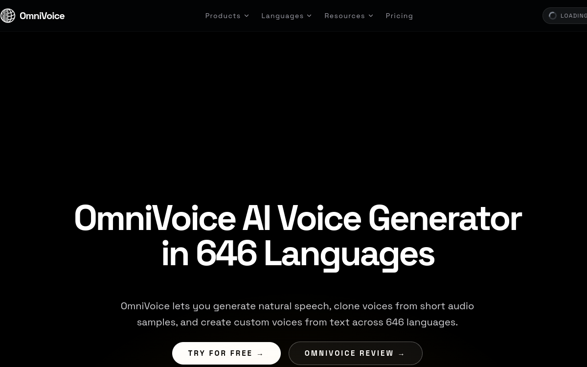 Screenshot di OmniVoice