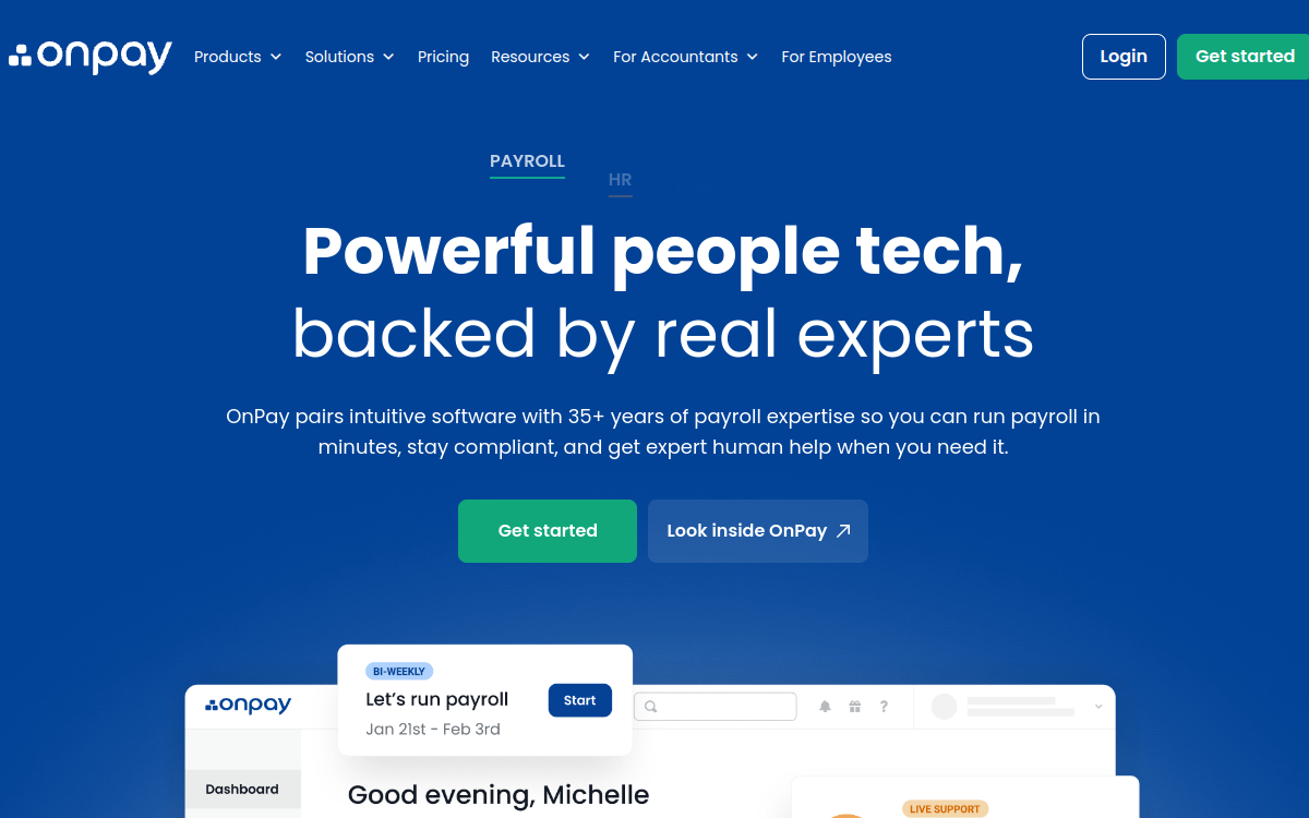 OnPay interface screenshot