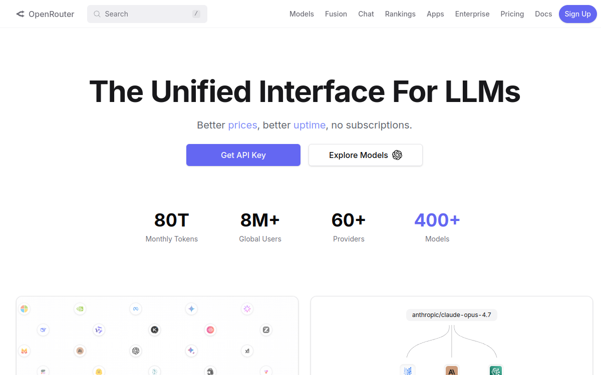 OpenRouter website preview