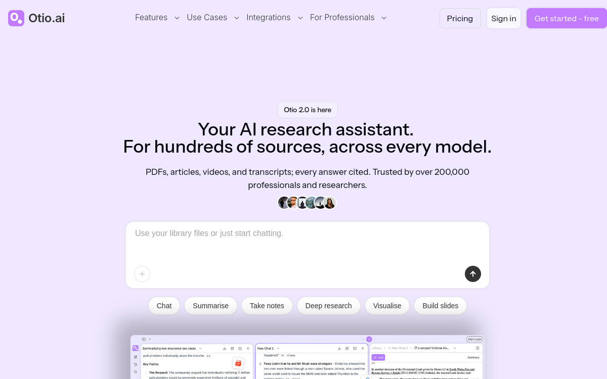 Screenshot of Otio