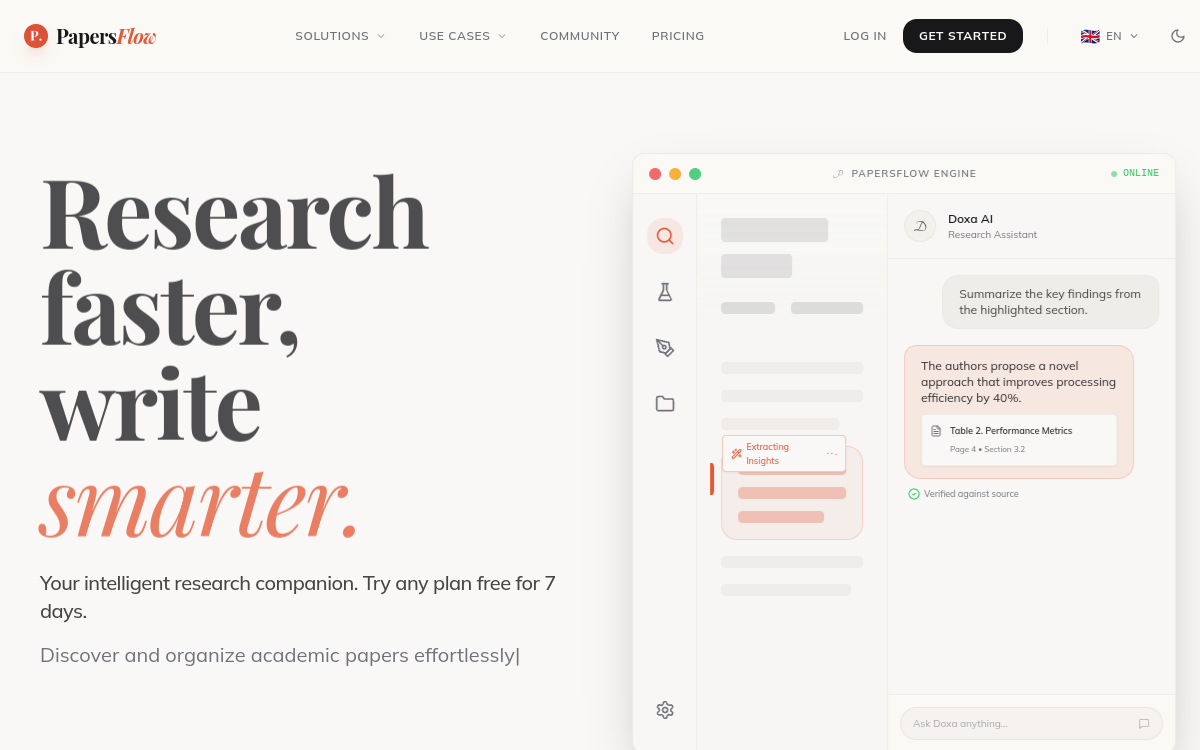 Screenshot di PapersFlow