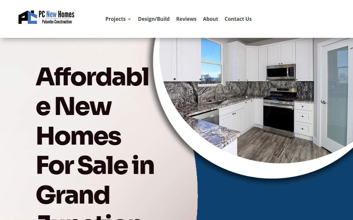 PC New Homes website screenshot