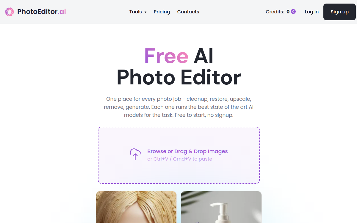 Screenshot of PhotoEditor.ai