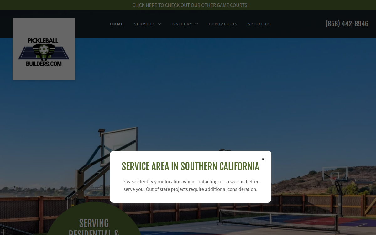 Pickleball Builders website screenshot