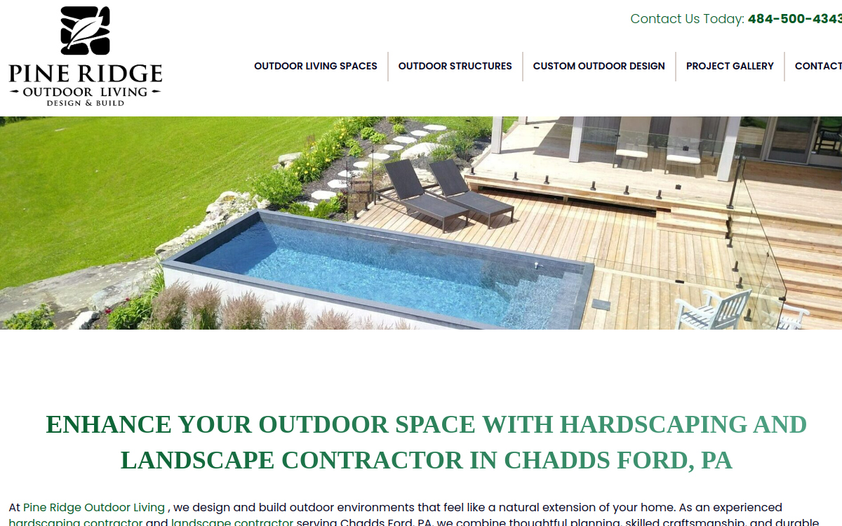 Pine Ridge Outdoor Living website screenshot