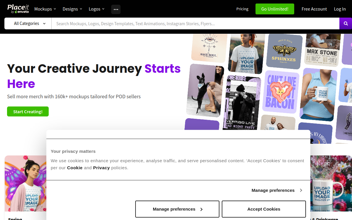 Placeit website preview