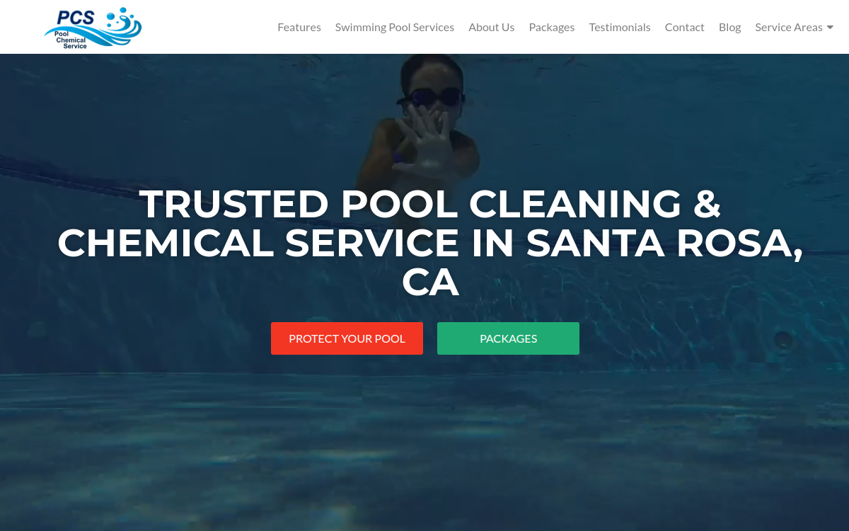 Pool Chemical Service website screenshot