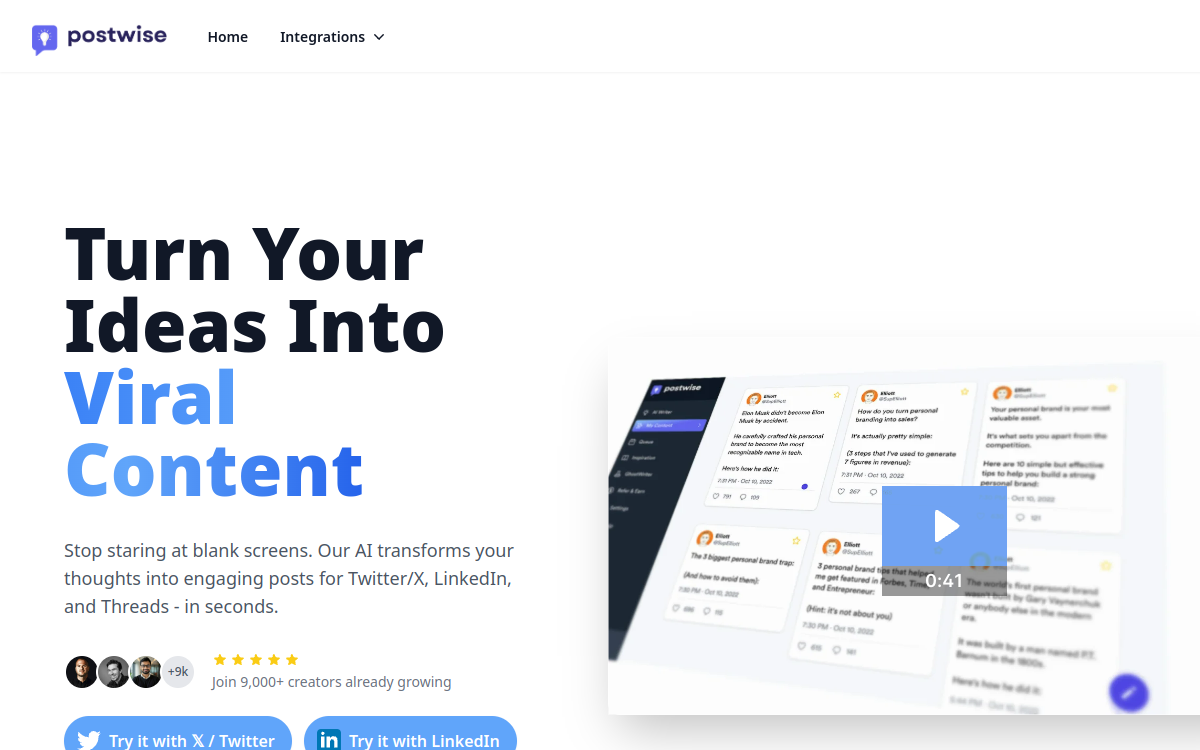 Postwise website preview