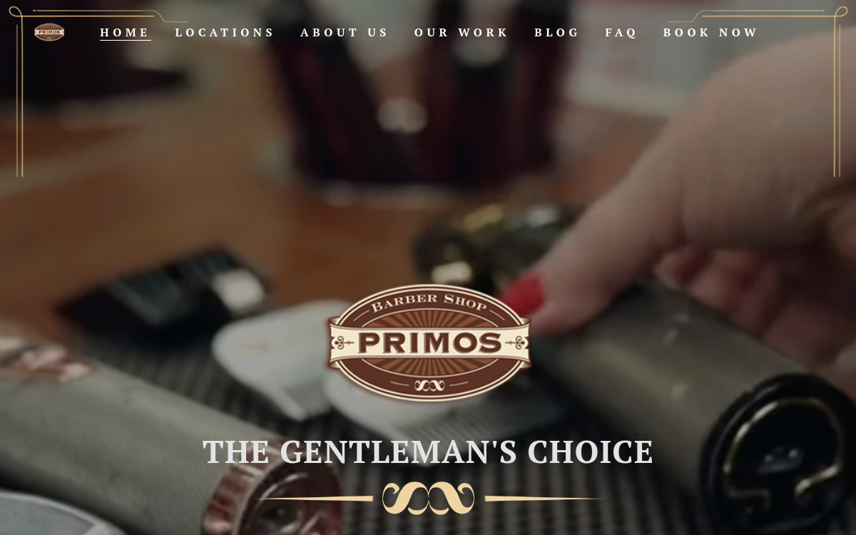 Primos Barber Shop website screenshot
