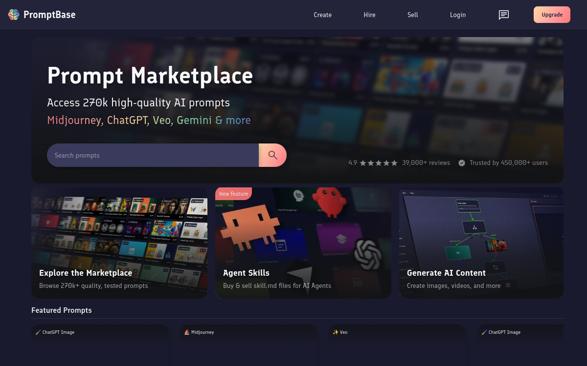 PromptBase website preview