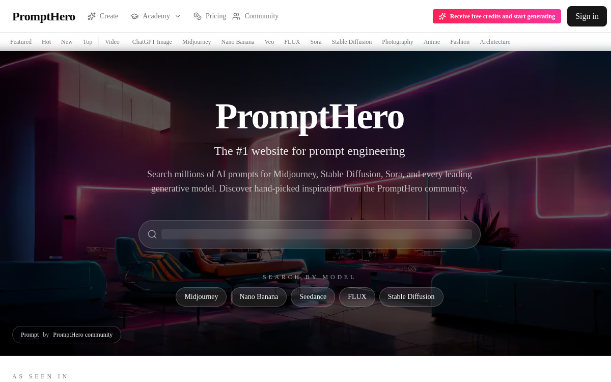 PromptHero website preview