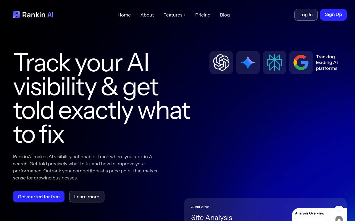 Screenshot von Rankin AI