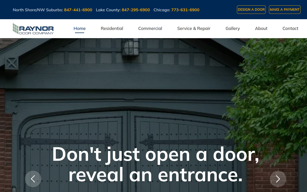Raynor Door Company website screenshot