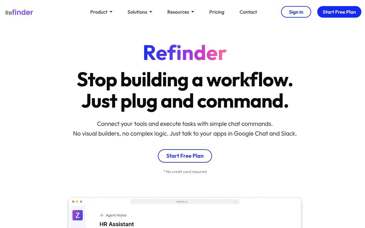 Refinder AI website preview
