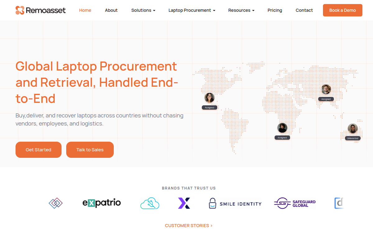 RemoAsset interface screenshot