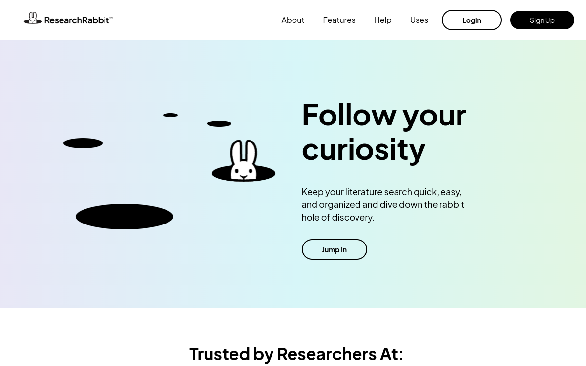Captura de tela de ResearchRabbit