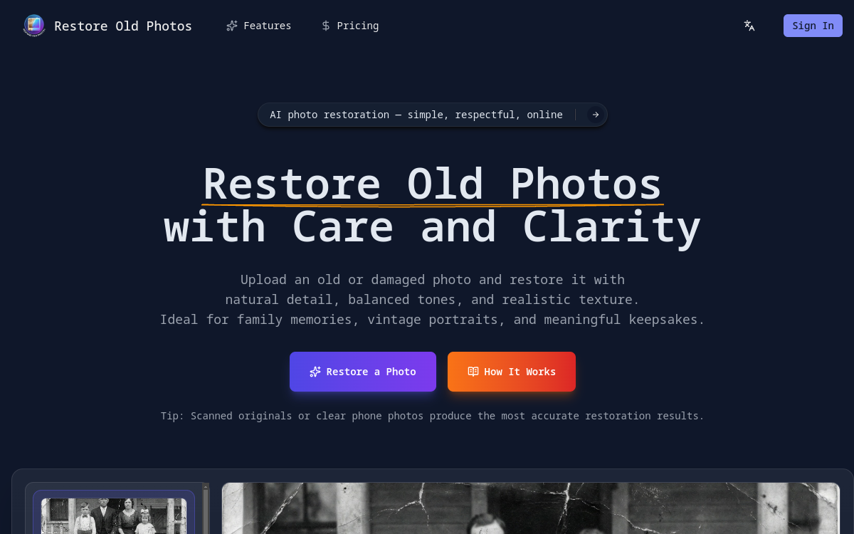 Screenshot di Restore Old Photos