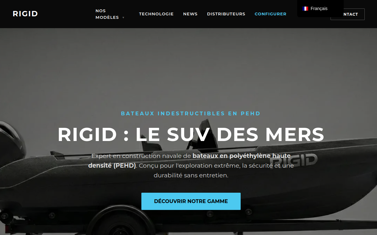 Site Rigid réalisé par Cap & Code
