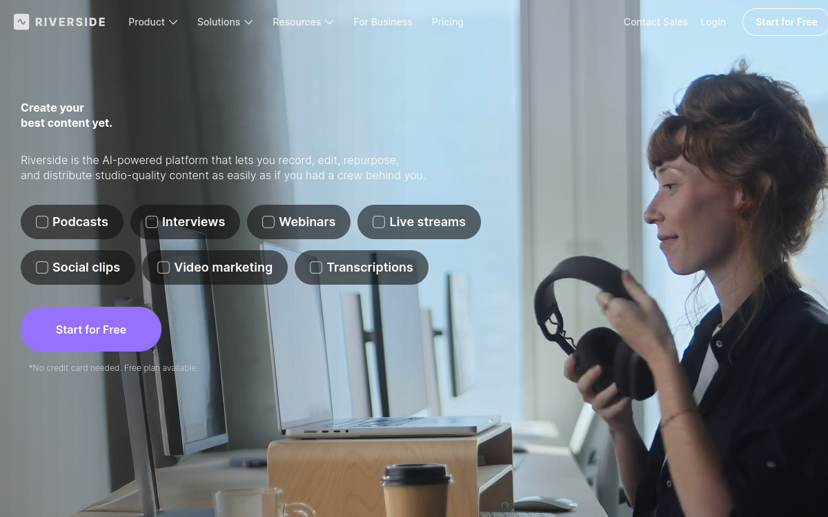 Riverside website preview