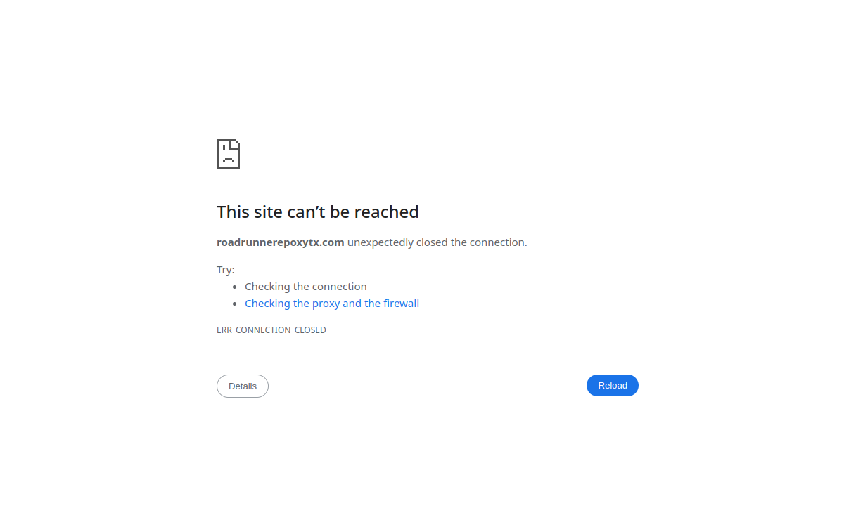 Roadrunner Epoxy coating website screenshot