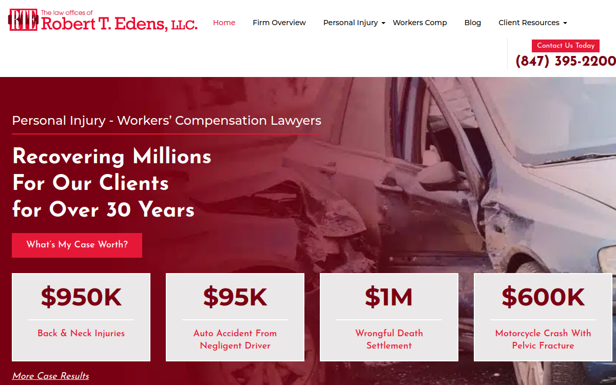 The Law Offices of Robert T. Edens, PC website screenshot