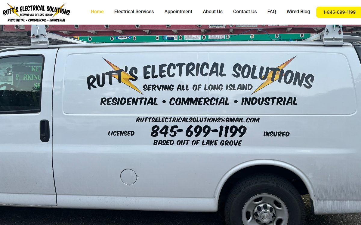 Rutts Electric website screenshot