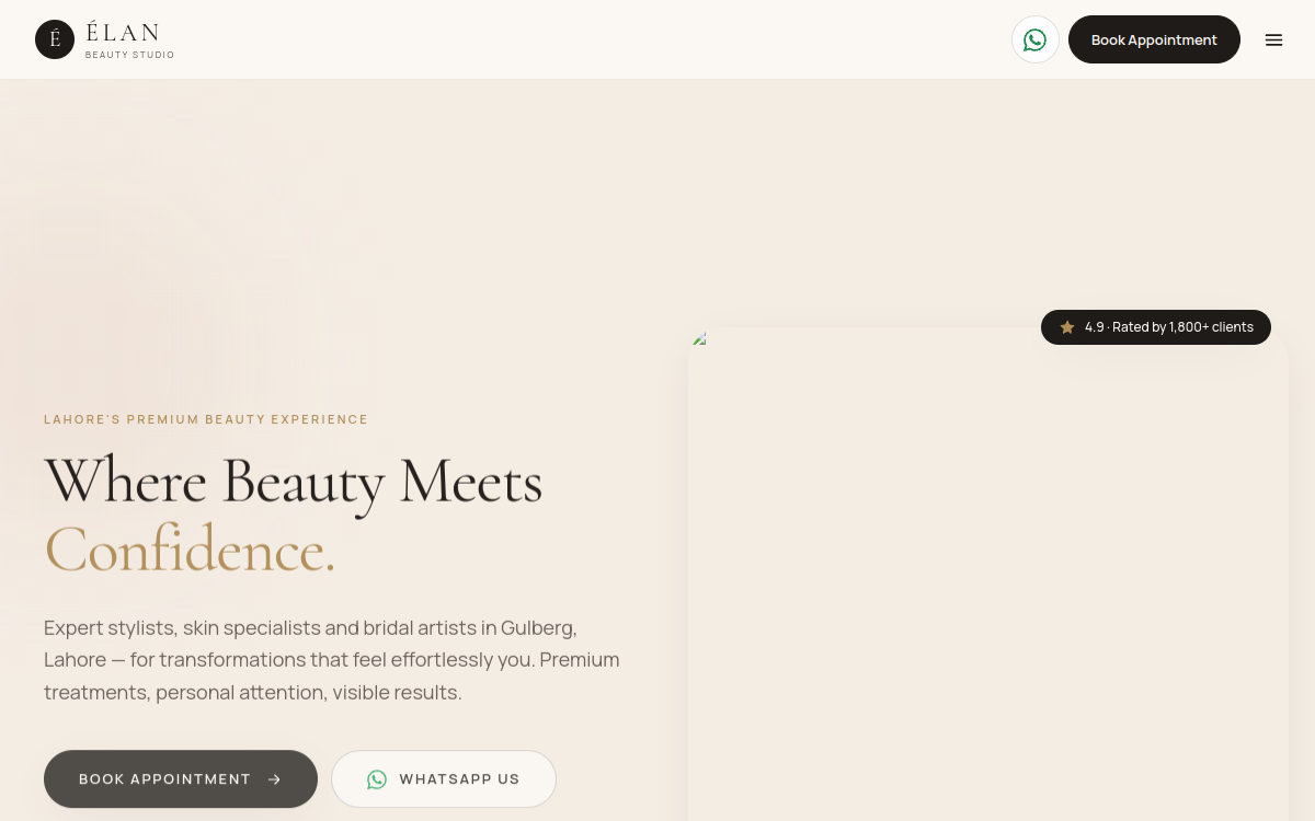 Salon / Beauty — WordbitX live demo website screenshot