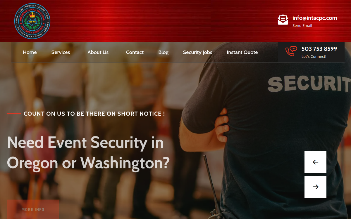 Security Services of Oregon website screenshot