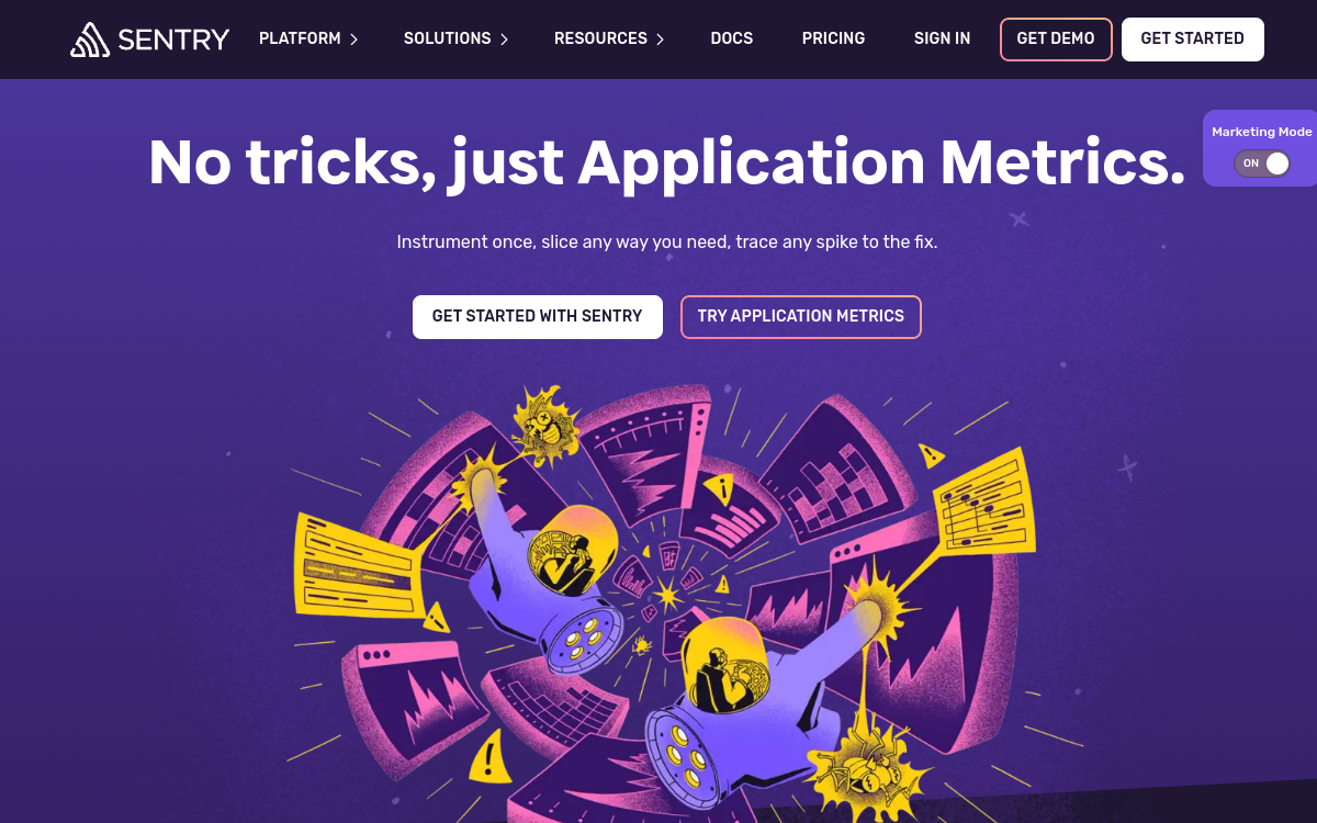 Sentry website preview