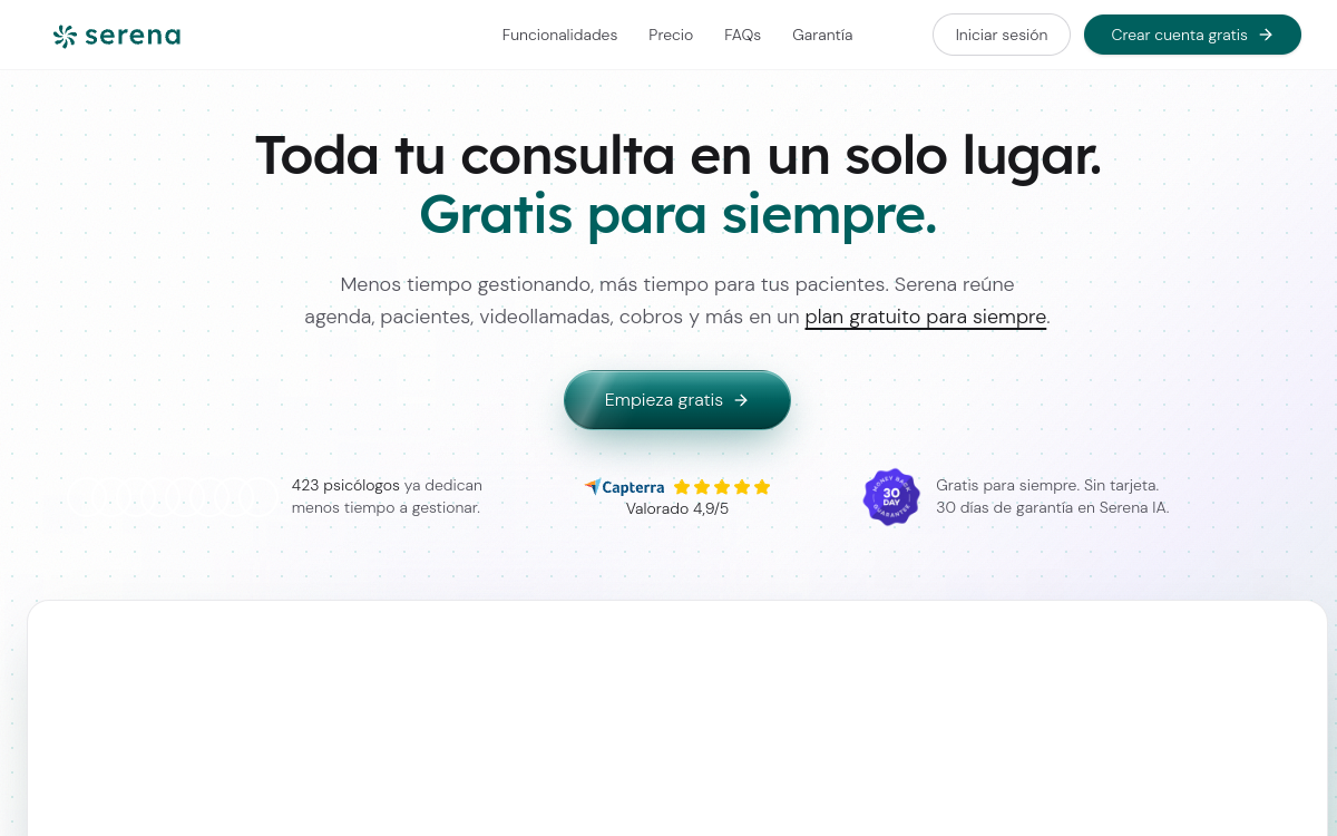 Capture du site Serena Healthcare