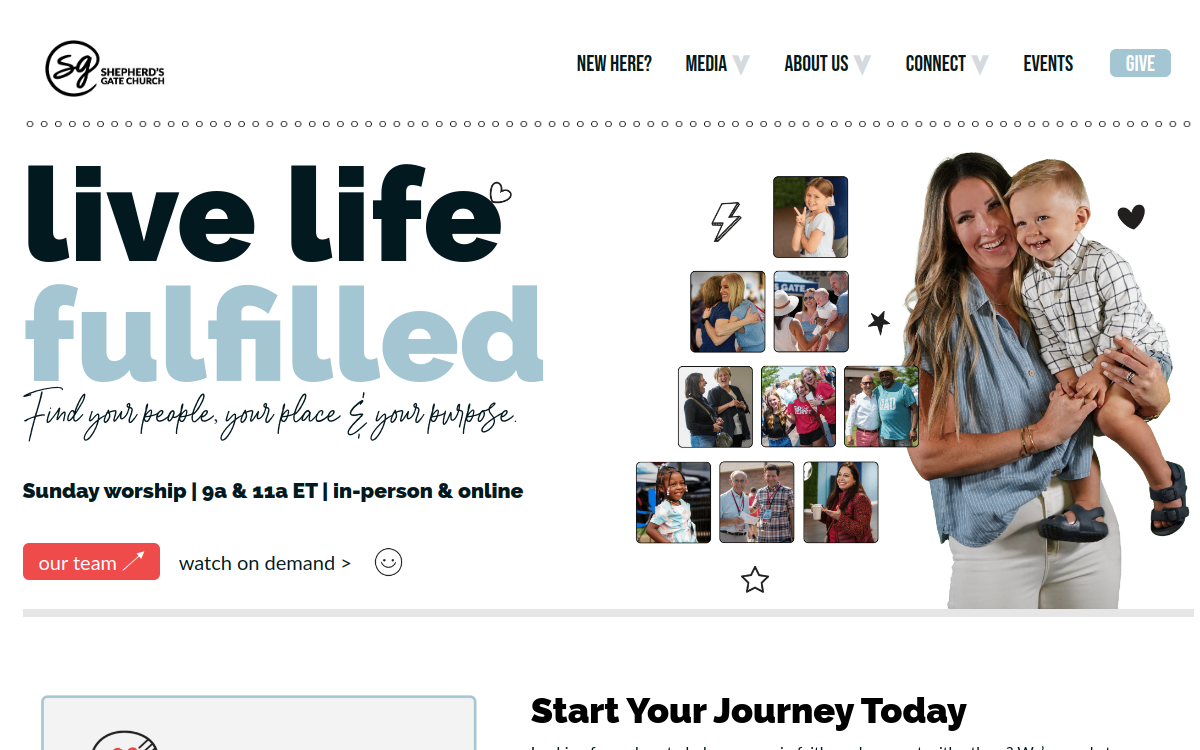 Shepherd's Gate Church website screenshot