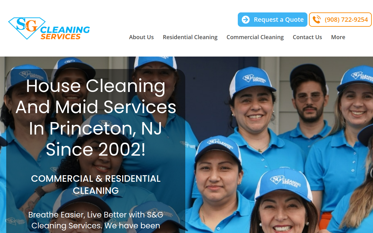 S&G Cleaning Services website screenshot
