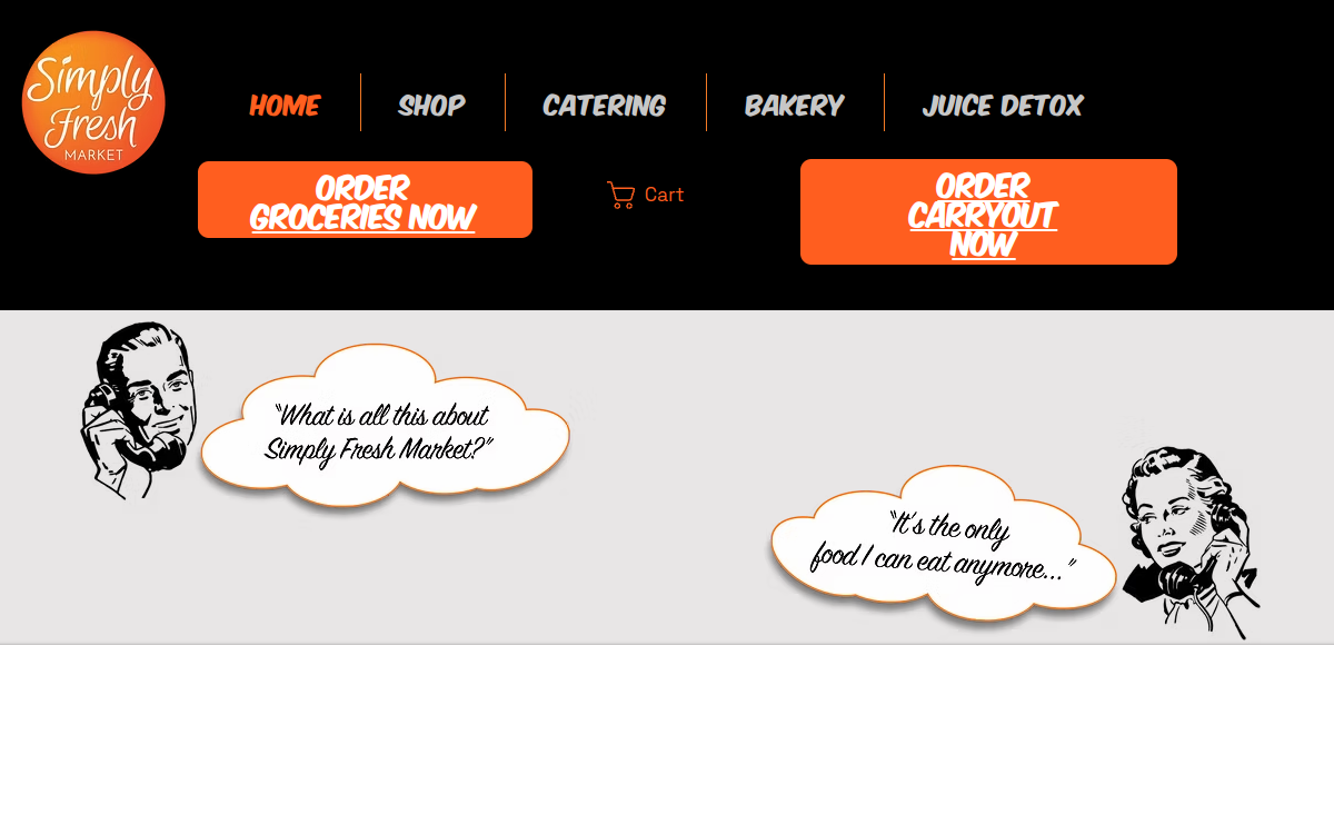 Simply Fresh Market website screenshot