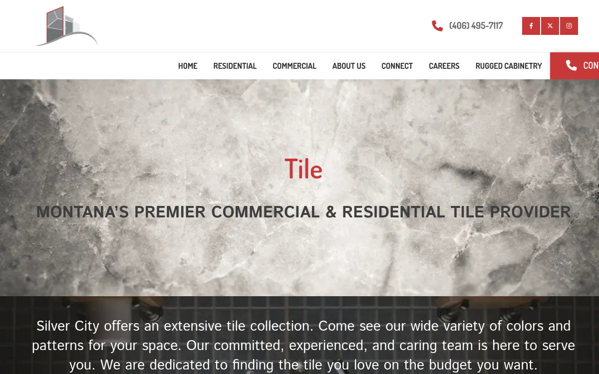 Silver City Stone, Cabinetry & Tile website screenshot
