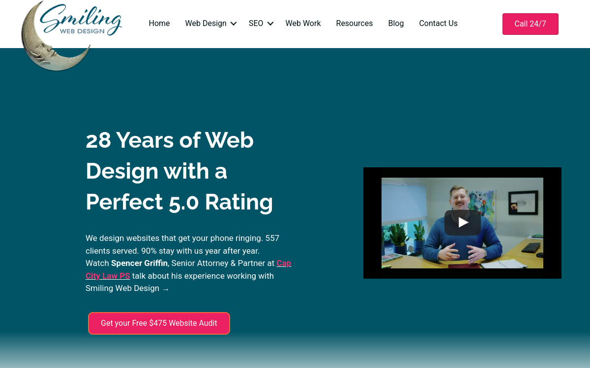 Smiling Web Design, LLC website screenshot